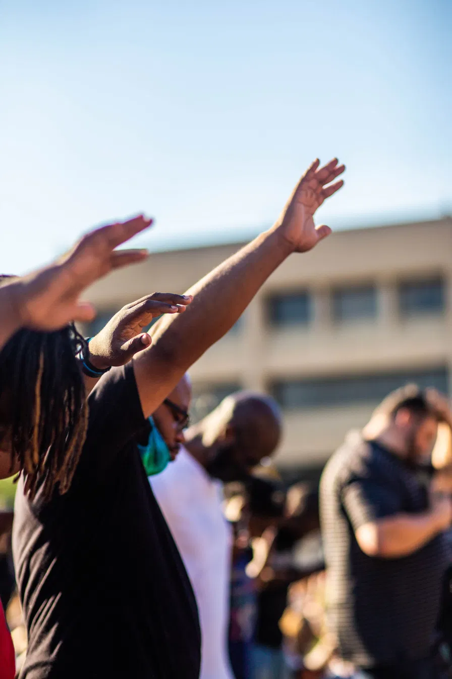 Church congregation worshipping together
